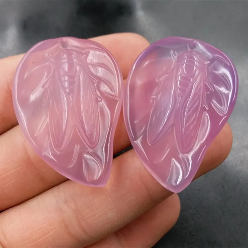 

New Type Pink Chalcedony Agate Pendant Hanging Ornament