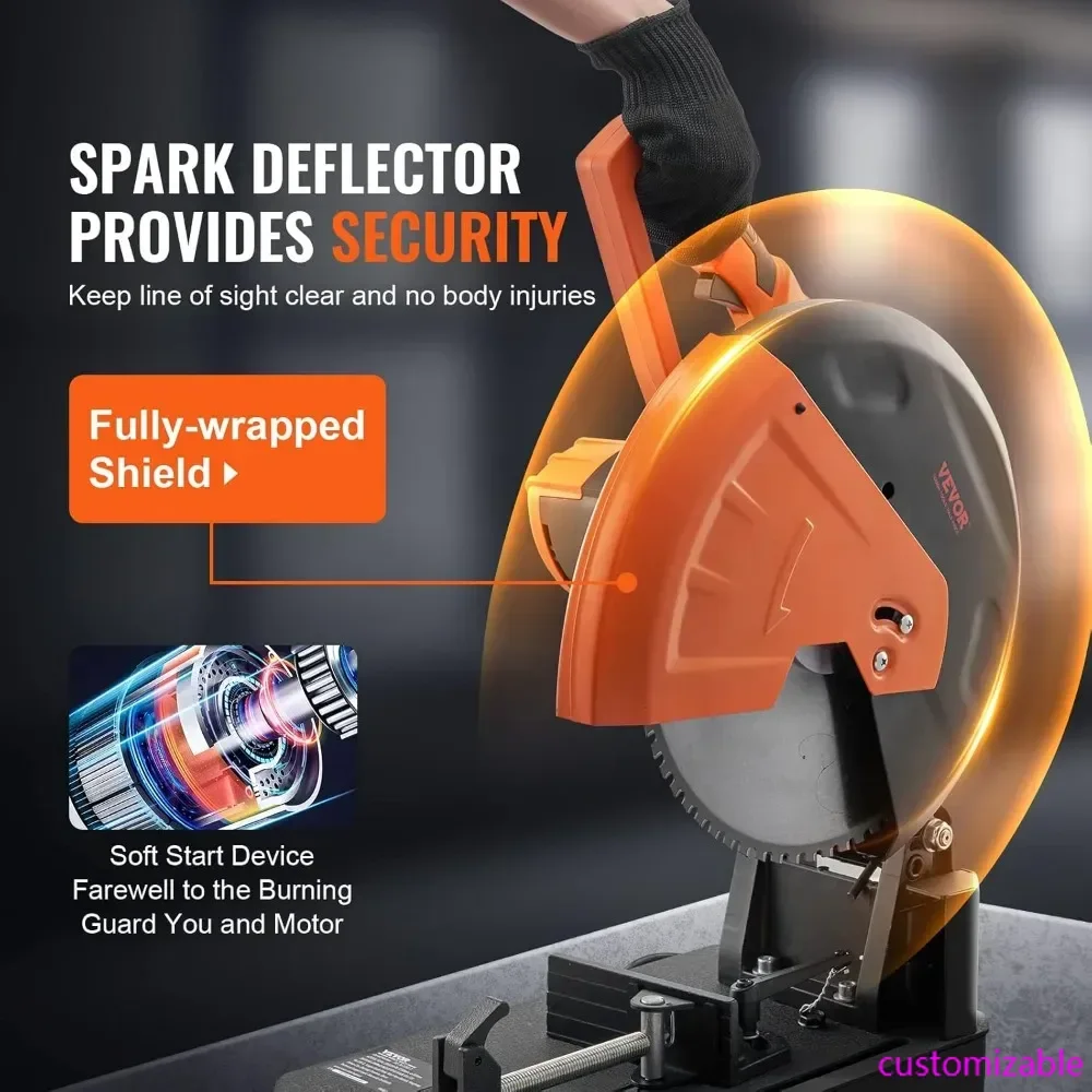 

Бестселлер, измельчительная пила, отрезная пила диаметром лезвия 14 дюймов/355 мм, станок для резки стали 2800 Вт, 1200 об/мин