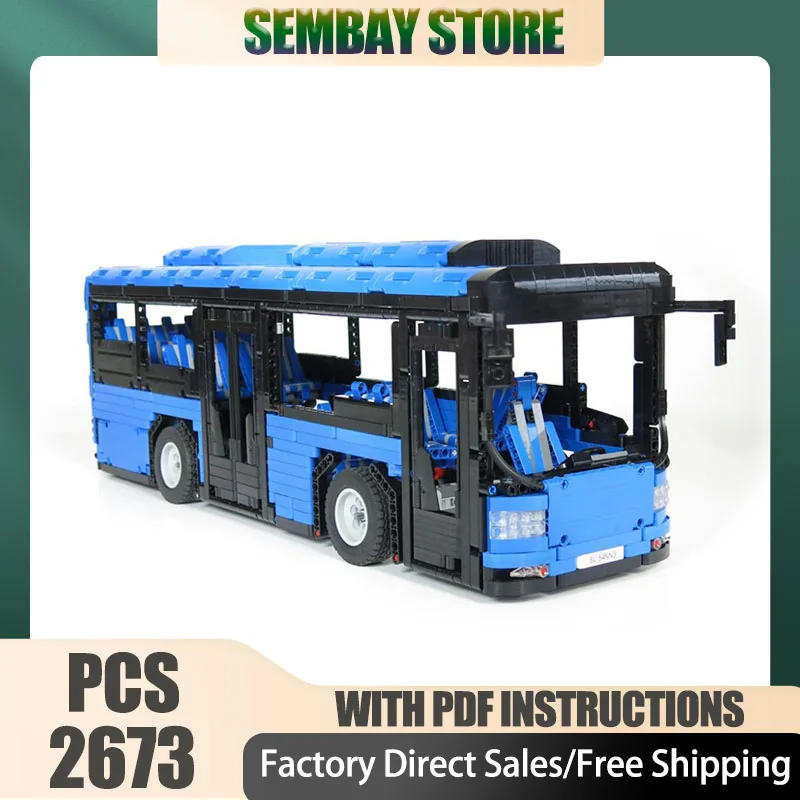 

Модель городской автобуса Moc, строительные кирпичи, модульная моторизованная модель автобуса, технологические блоки, городской автомобиль, рождественские игрушки «сделай сам», строительные подарки