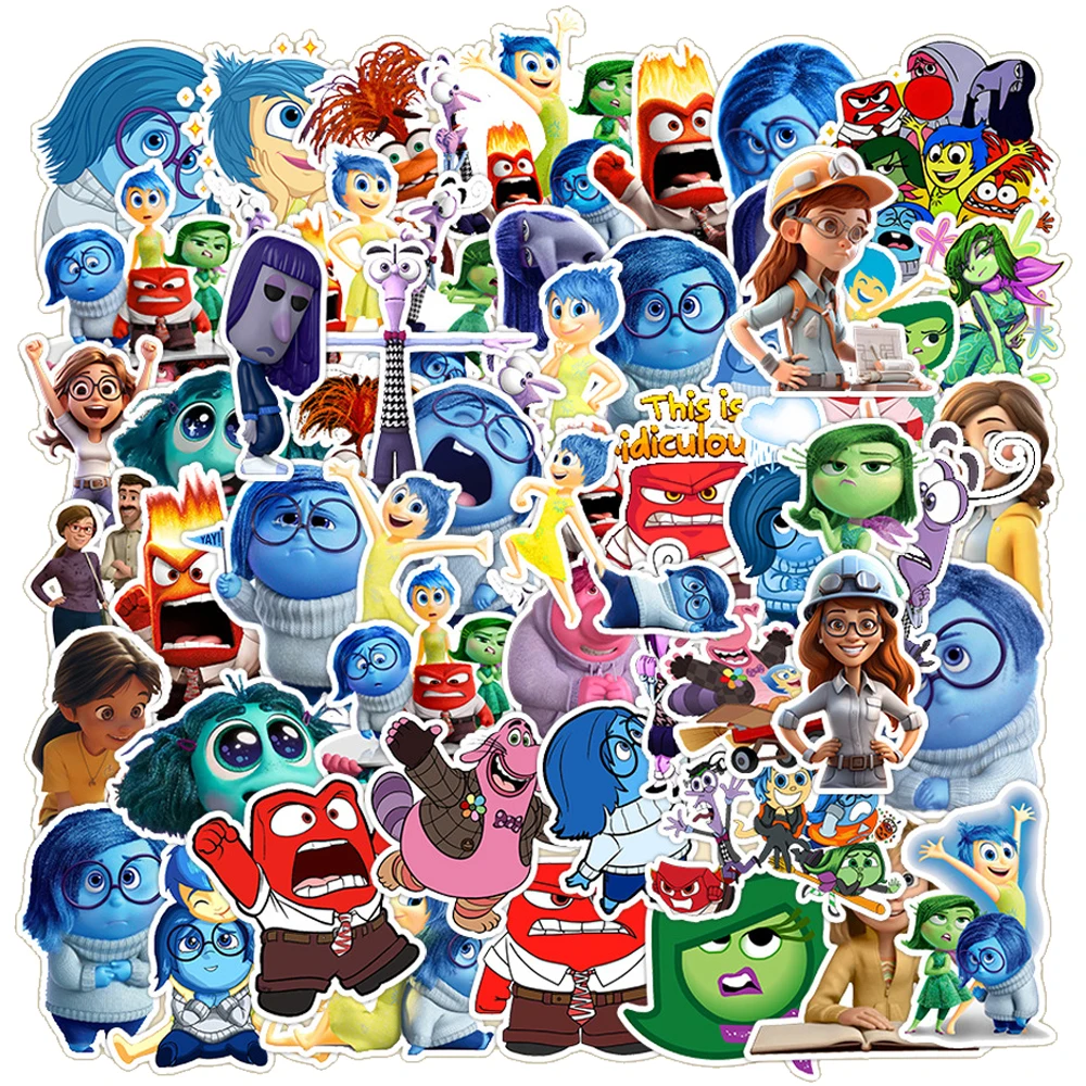 10/30/50pcs Funny Cartoon Disney Inside Out Stickers Anime Movie Decals Water Bottle Phone Luggage Graffiti Sticker for Kids Toy