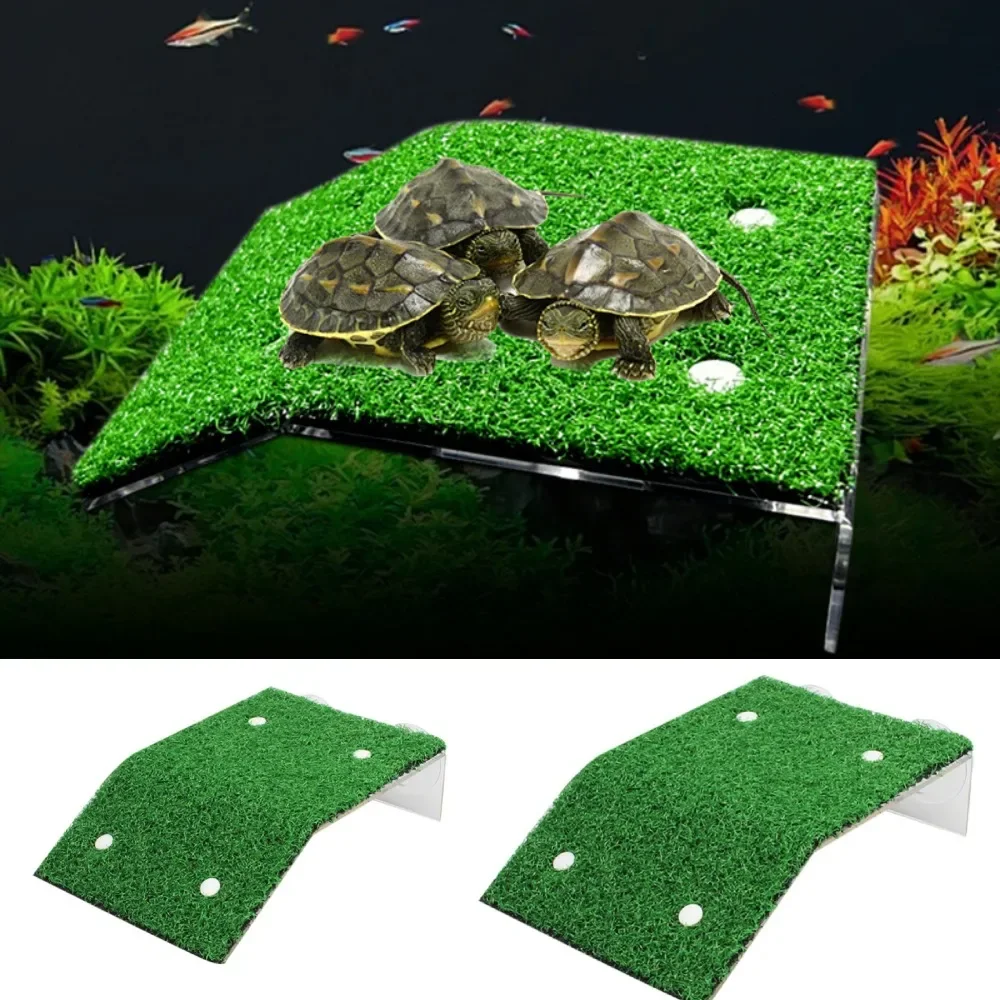 Plataforma flotante de tortuga de tamaño S/M/L, decoración de terraza, rampa de hierba, reposo de reptiles, isla de musgo, accesorios de acuario, decoración de hábitat