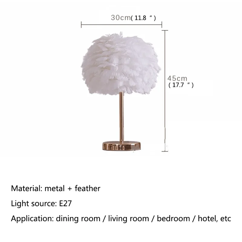 April Creatieve Tafellampen Veren Bureauverlichting Eigentijds Voor Woonkamer Bed Decoratie