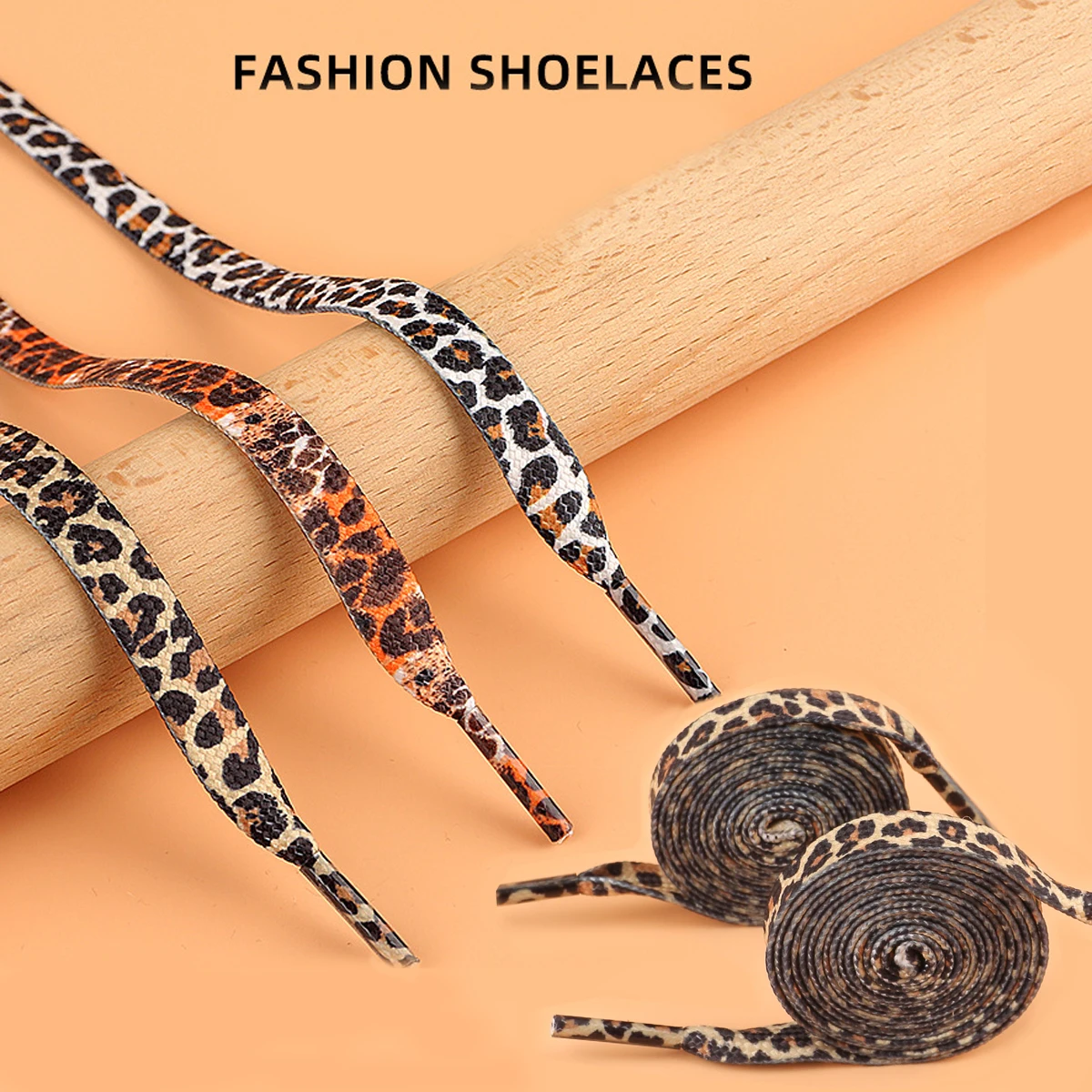 1 Pair Newest Classic Leopard Print Shoelaces Women Girl Men Flat Laces Applicable to all kinds of shoes for Outdoor Activities