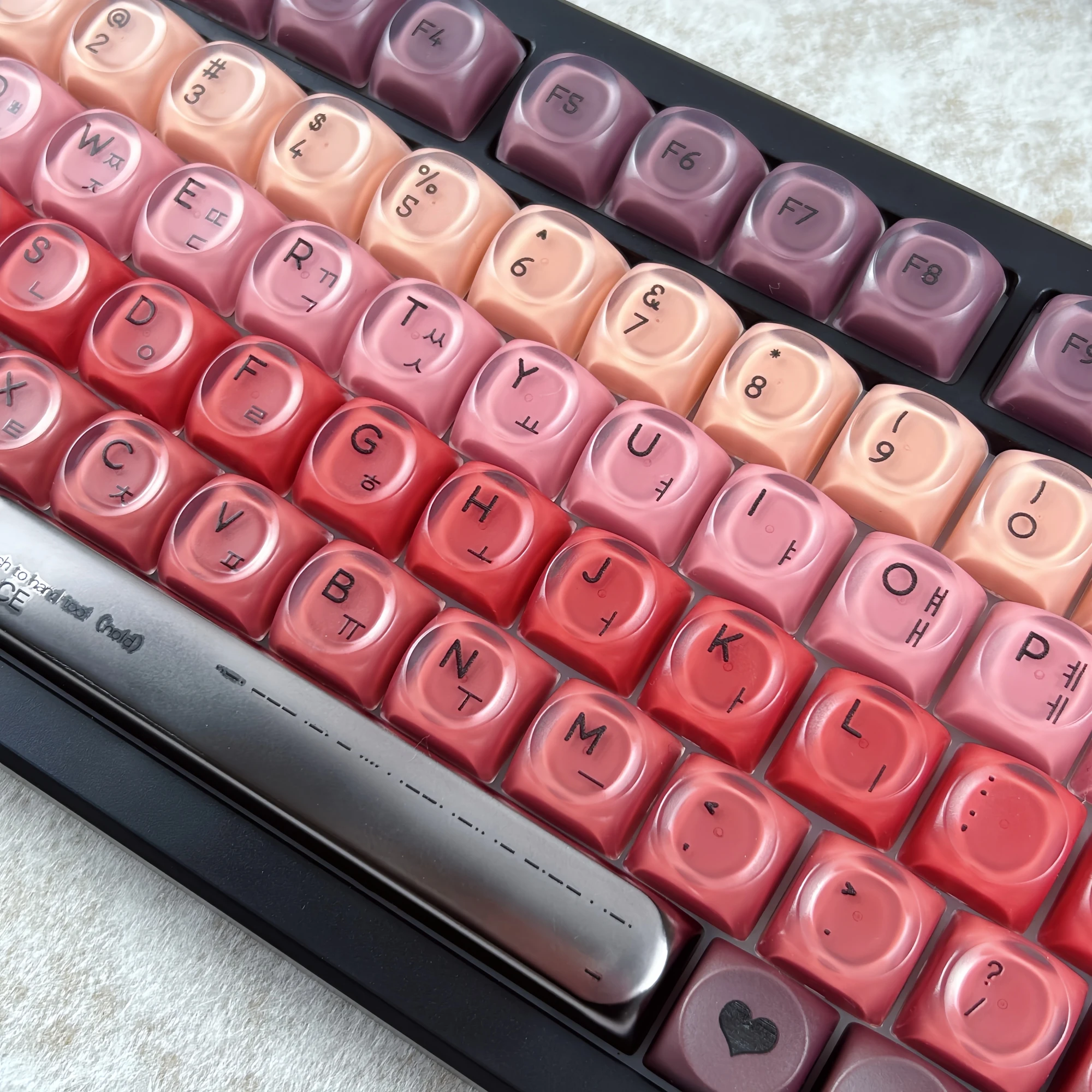 MAIMOOO Lipstick Hangul Keycaps HOA Profile PC Frosted Translucent English/Thai/French/Korean Keycap for MX Mechanical Keyboard