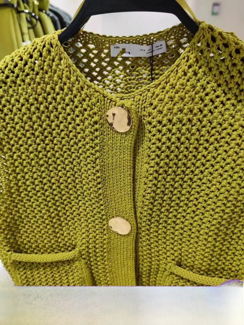 

Spring Autumn New Arrival Women's High-End Hollow out Svel V-Ne ort Knitted Open Cardigan Vest Korean Sle Loose Fit