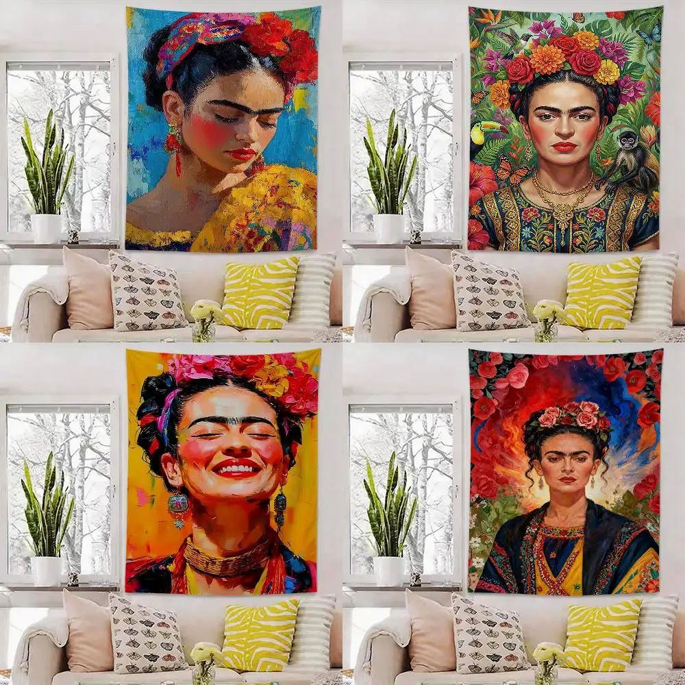 Iconic Mexican Artist F-Frida Kahlos  Flag Outdoor Decorations for Bedrooms Home Decor Items Decoration Banners