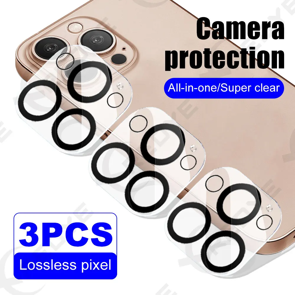 

3 шт., полное покрытие объектива камеры для iPhone 16 Plus 15 Pro Max, защитная пленка из закаленного стекла 14 Pro 13 12 11 Защитная пленка для экрана телефона