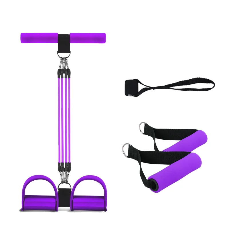 Multifunction Tension  4  tubes foot elastic multi-function fitness tension pull rope exerciser  resistance band pedal