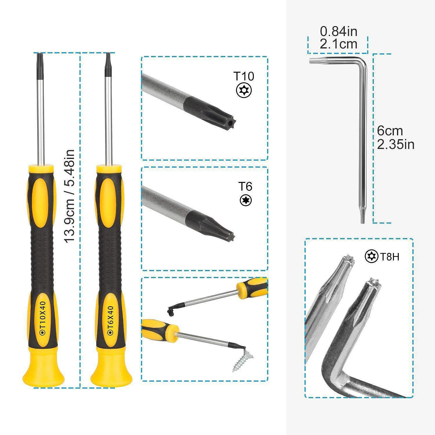 8 sztuk / zestaw śrubokrętów Torx T8 T6 T10 H35 Zestaw narzędzi do otwierania Zestaw narzędzi naprawczych do Xbox One Xbox 360 PS3 PS4