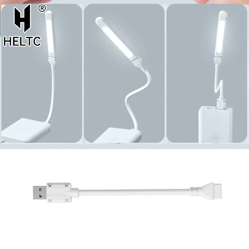 Mini USB LED Night Light 8LEDs Book Lamp Extension Pole Plug Adapter For Reading Notebook Power Bank Type-C And USB Interfaces