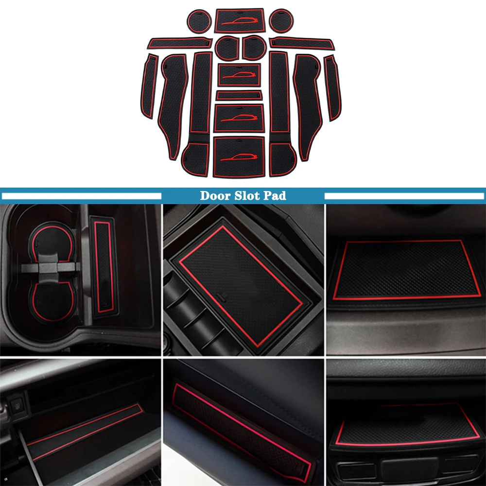Car Door Slot Mat Cup Holder Mat Armrest Box Anti-slip Pad Protector for Subaru Forester 2019 2020 2021 2022 Interior Accessory