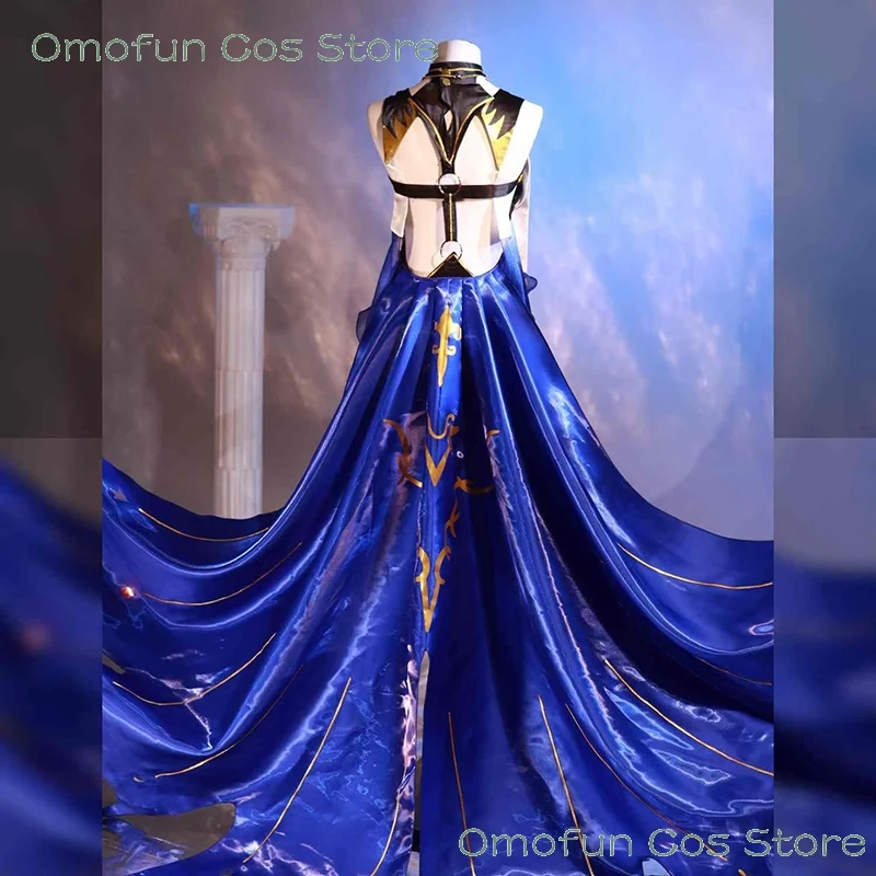 Gaun Wuthering Waves Fleurdelys Cosplay Cartethyia Wuwa Kostum Dewi Pakaian Permainan Gaun Mewah Wanita Halloween Properti Lengan Baru