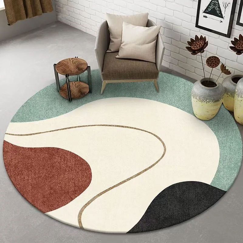 Japanese-style Round Rugs and Carpets for Home Living Room Decoration Teenager Bedroom Decor Carpet Sofa Non-slip Area Rug Mats