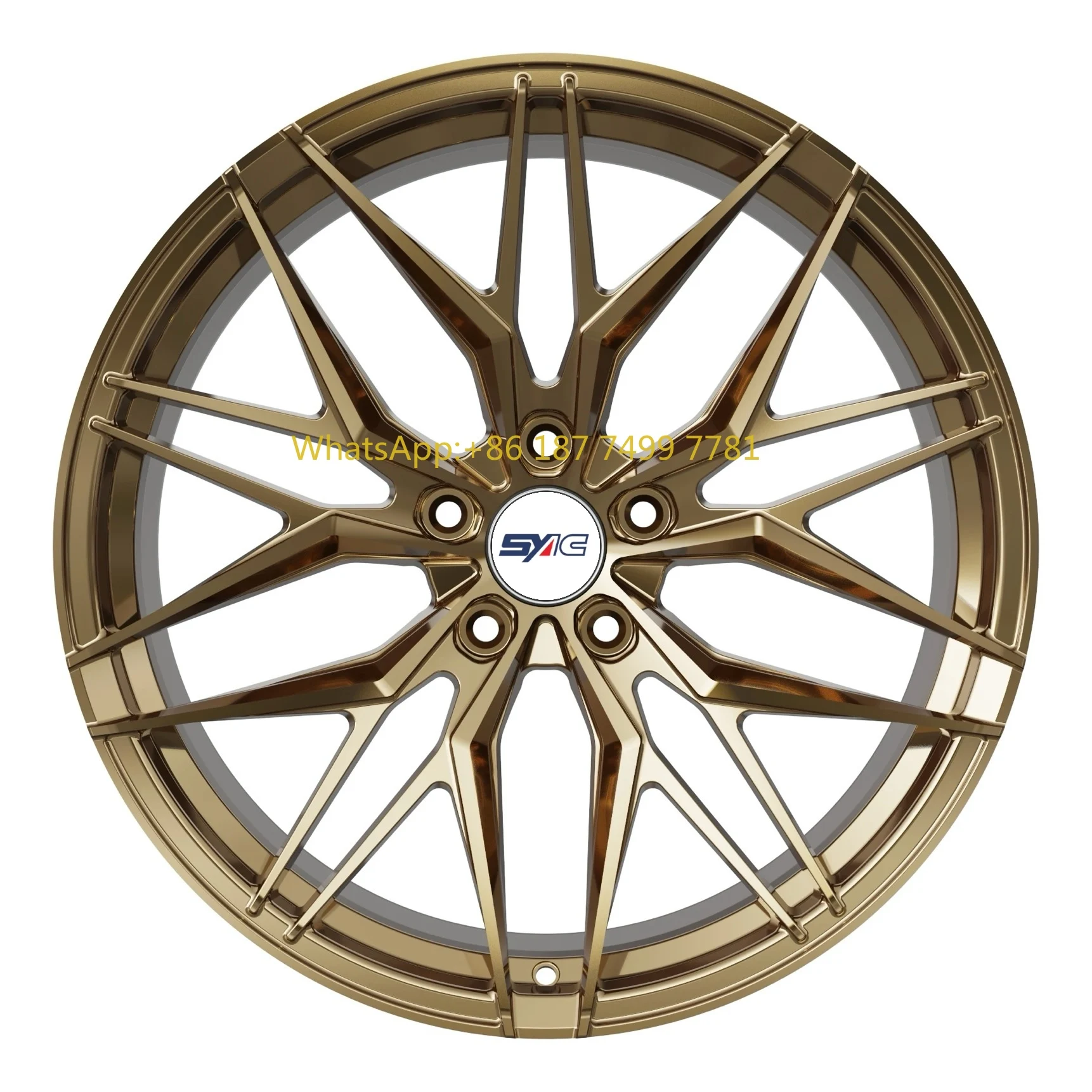 

SYAC Customize Forged Wheel for Racing Car Rims Polished Gold 18-24 Inch Alloy Forged Wheels