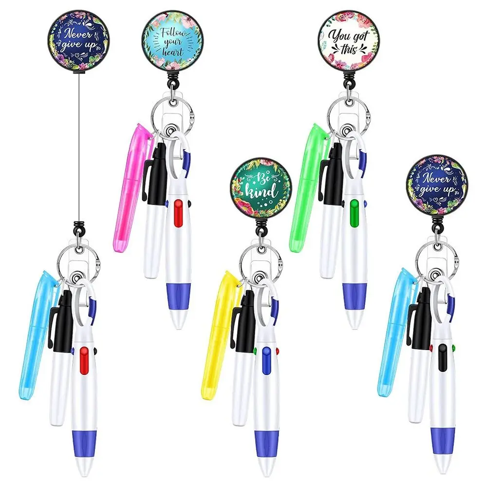 Nurse Pen Pack Set Nurse Pens for Badge Include Tip Highlighter Permanent Marker PenRetractable Ball Pen for Nurse's Work