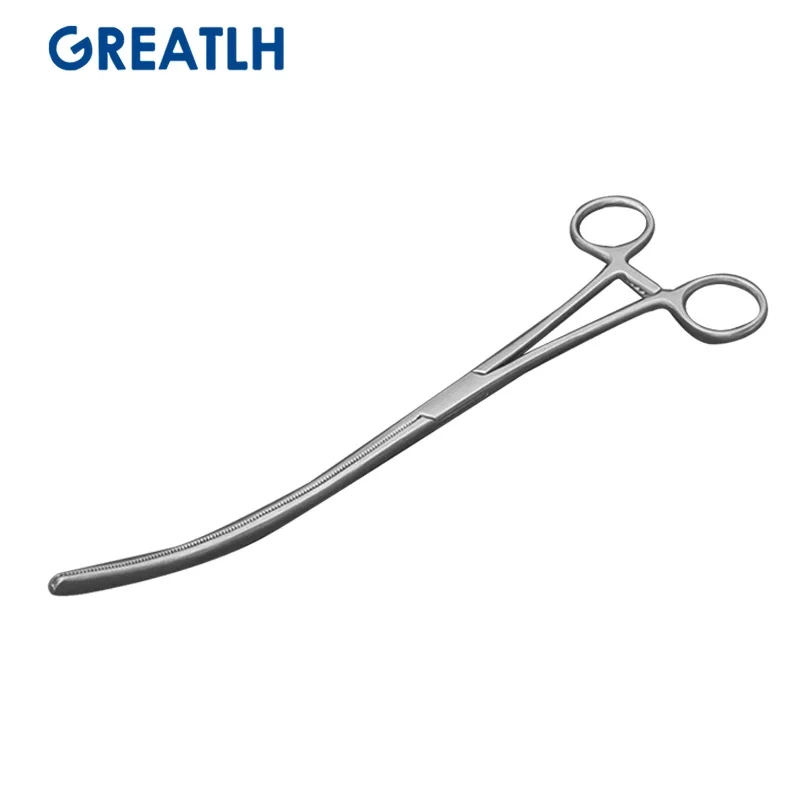 Veterinary Stainless Steel Intestinal Forceps Traight Curved Bowel Clamps Small Animal Surgery Tools