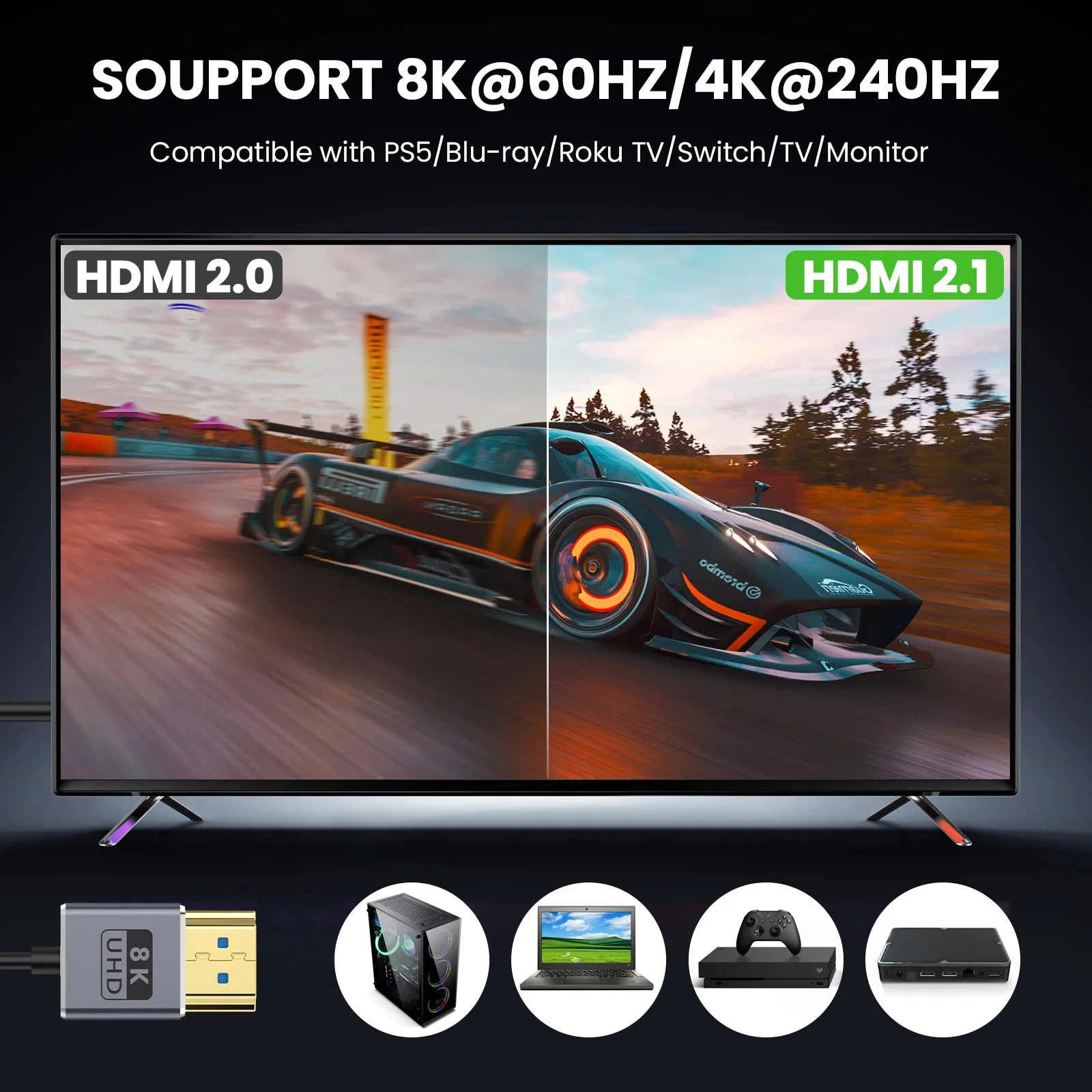 عالية الوضوح محوري 8K HDTV2.1 ذكر إلى أنثى تمديد كابل 8k60hz 4k240hz كاميرا اتصال الكمبيوتر تمديد كابل