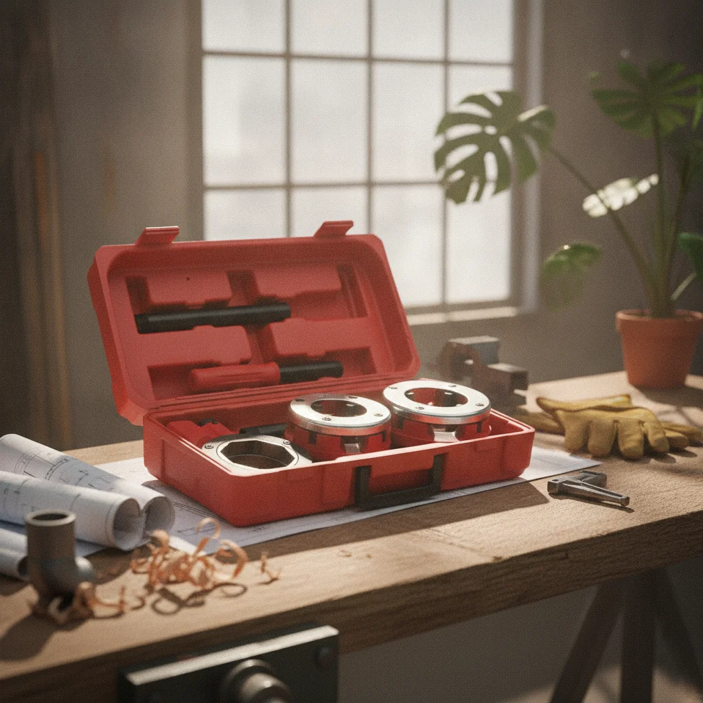 Portable Pipe Threader Set Hand Pipe Threader with Case Organized Storage