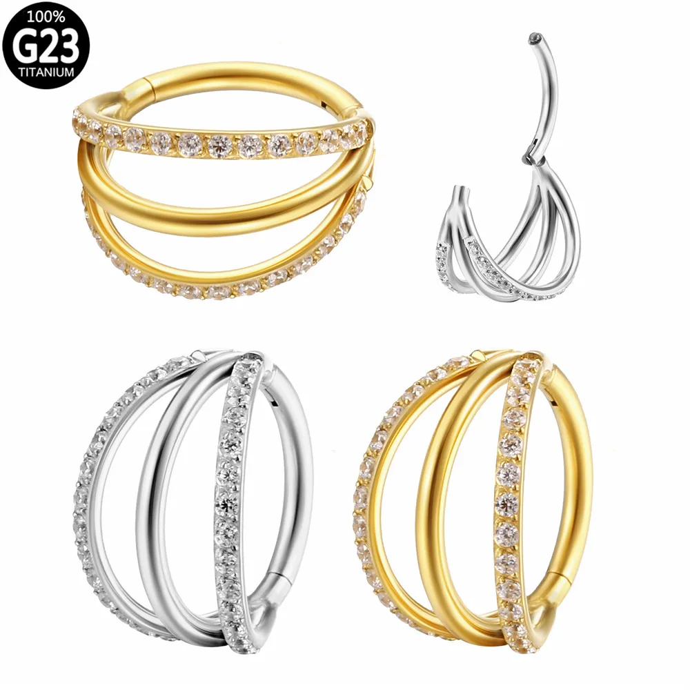 

G23 Titanium Nose Stud Cz Ear ушной хрящ Daith Helix пирсинг, Септум, кликер-кольцо навесной сегмент Labret Ювелирное кольцо в нос