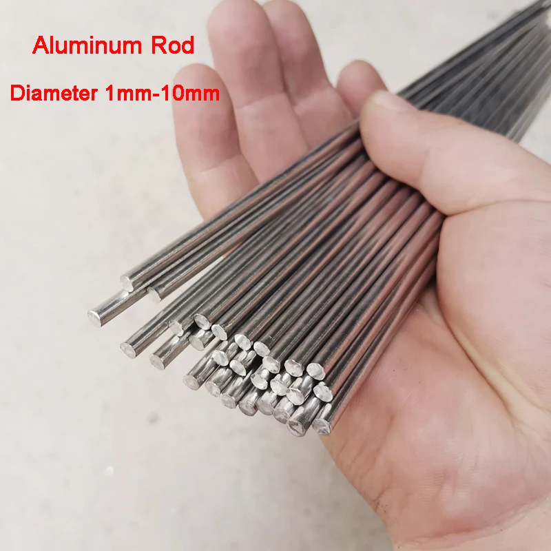 2-20pcs 6061 Aluminum Solid Rod Length 495mm Diameter 1mm - 10mm Aluminum Round Small Bars For Metalworking DIY Metal Material
