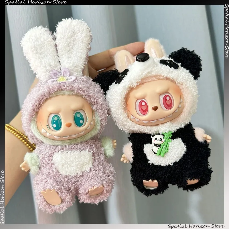 Mini mala plyš doll's živočich oblečení obleček příslušenství roztomilá králík slon mikina labubu modla panenek DIY oblečení