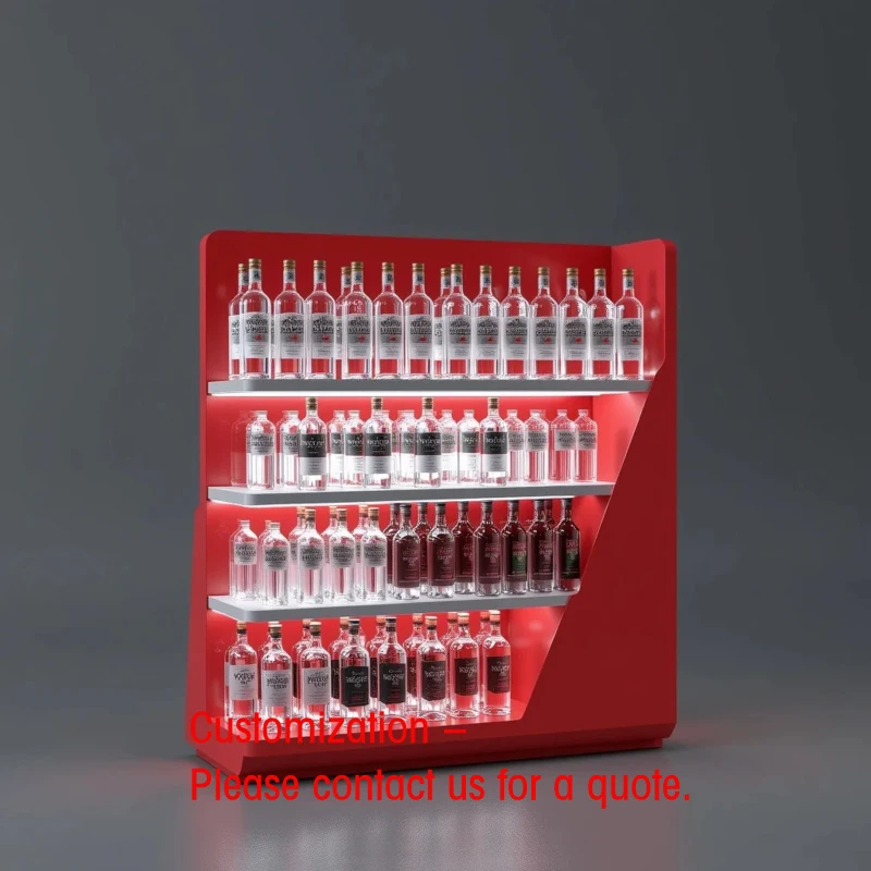 custom.YISHANG Customized Different Layers Promotional Metal Wine Stand Display Rack Shop