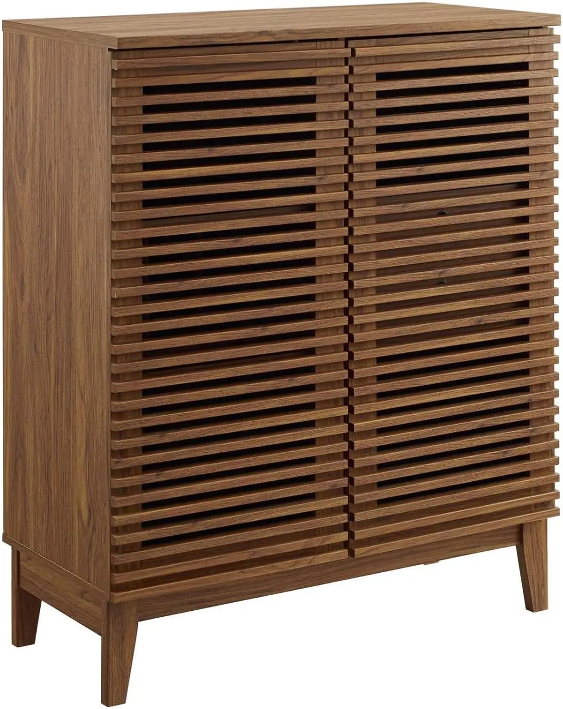 

Render Mid-Century Modern Wine Rack Storage, Bar Cabinet, Walnut