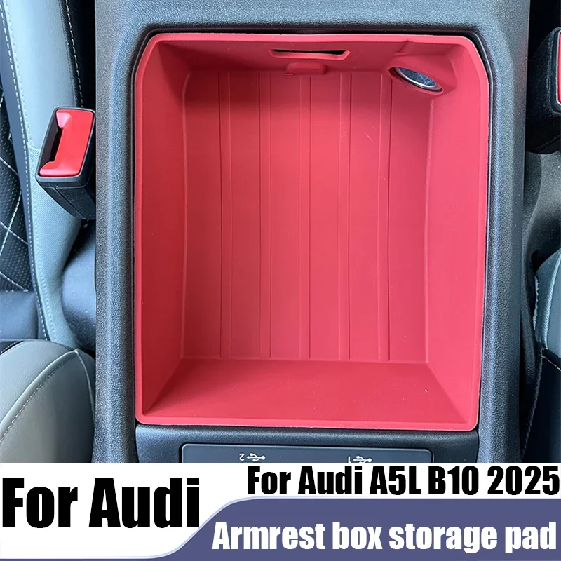 For Audi A5L B10 2025 Center Armrest Storage Box Pad Anti Slip scratch resistant Mat Car Interior Storage Protective Accessories