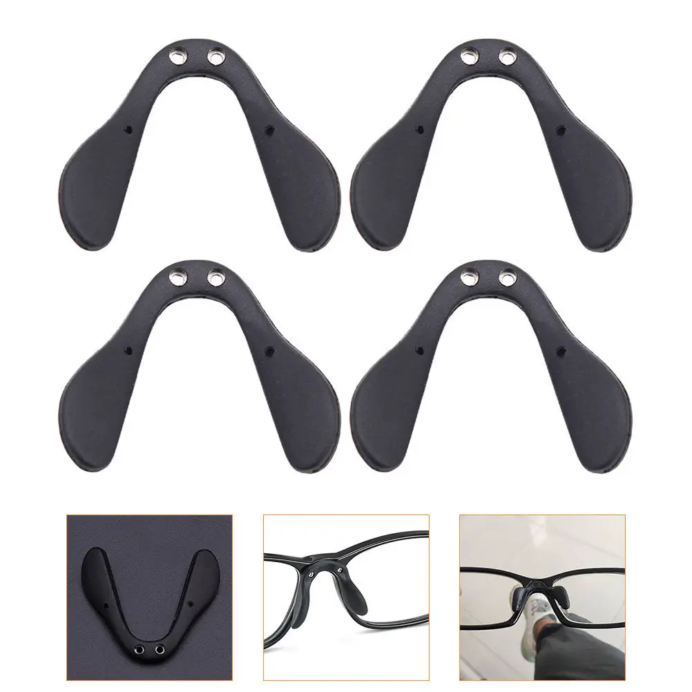 

4Pcs Eyeglass Nose Pads Premium Metal Rubber Material Non-Slip Comfort Fit Glasses Nose Bridge Pads for Sunglasses Plastic