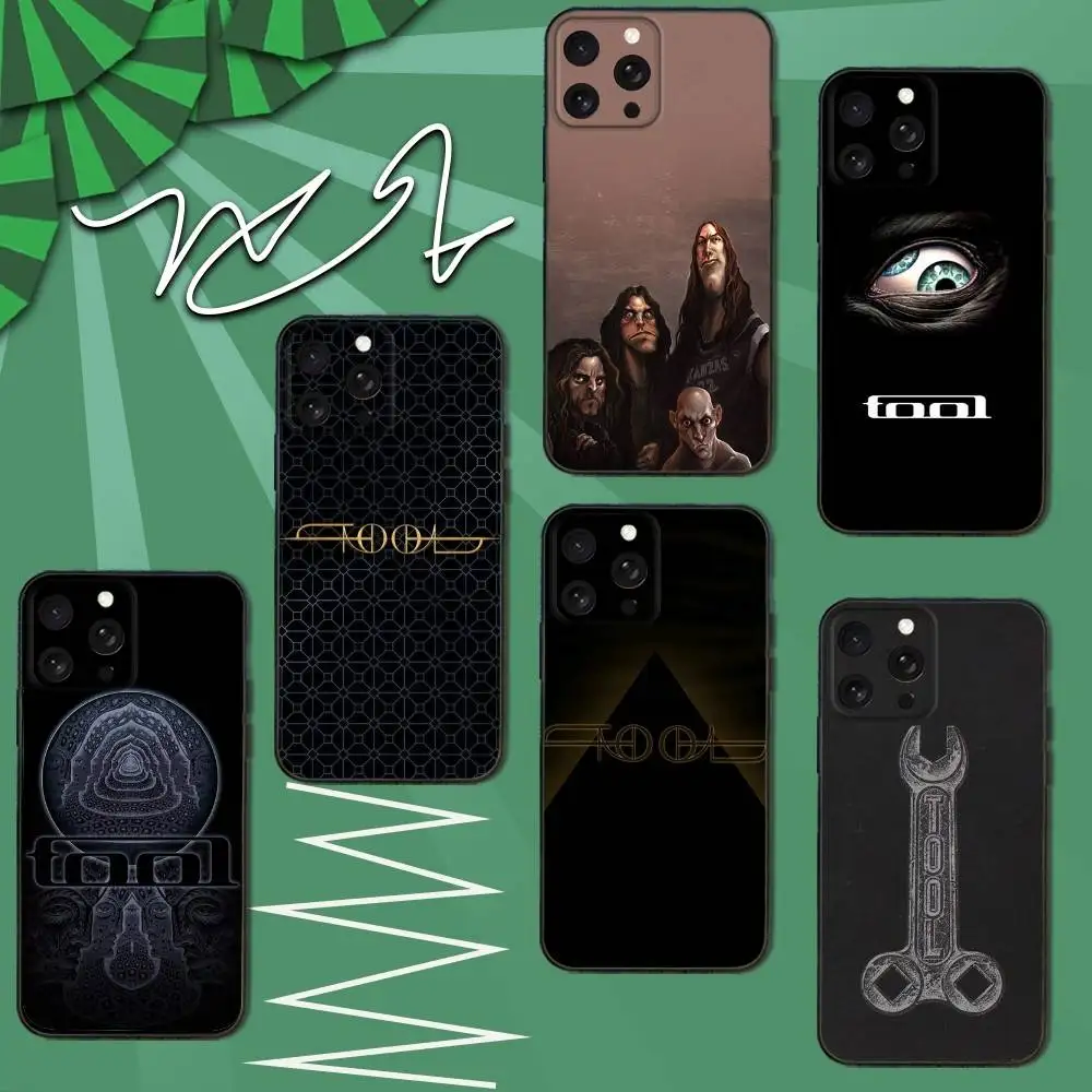 

Music T-Tool Band Rock Phone Case For iPhone 16e,16,15,14,13,12,11,Pro,X,XS,Max,XR,Plus,Mini Soft Black Cover
