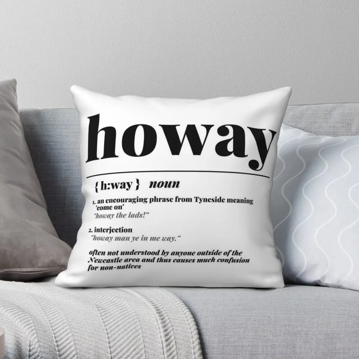 Howay Newcastle City Definition Square Pillowcase Polyester Linen Velvet Creative Zip Decor Pillow Case Car Cushion Cover 18