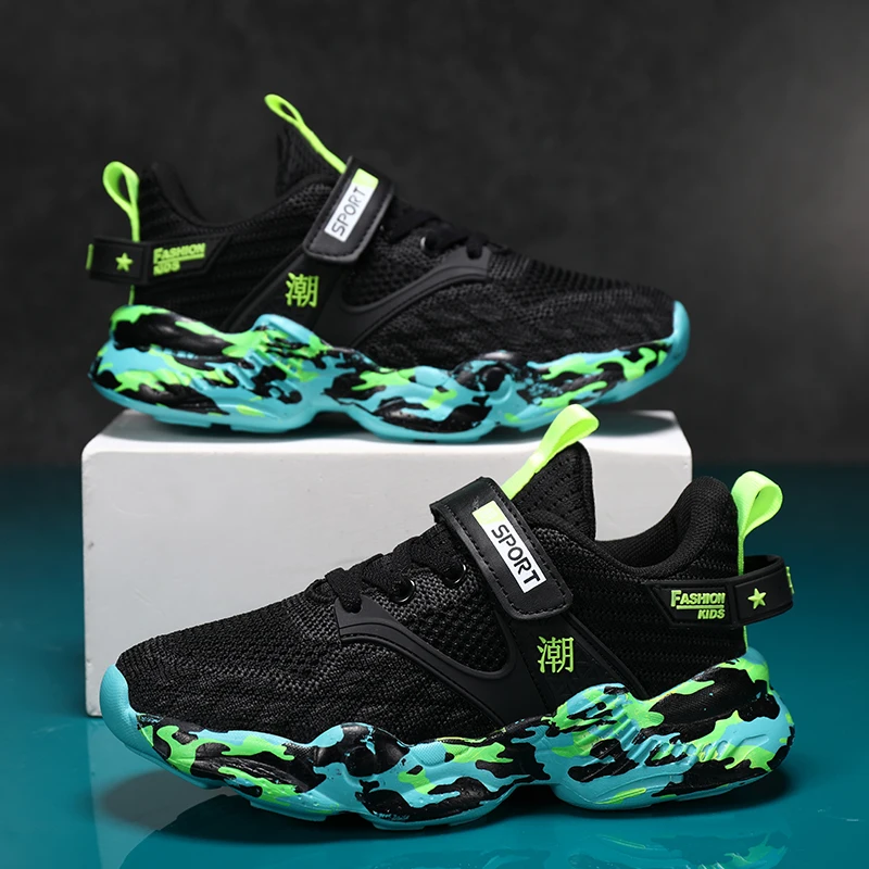 

Children's Sports Shoes 2025 New Spring Mesh Breathable Comfortable Fashion Soft Sole Anti Slip Casual Running Shoes for Kids