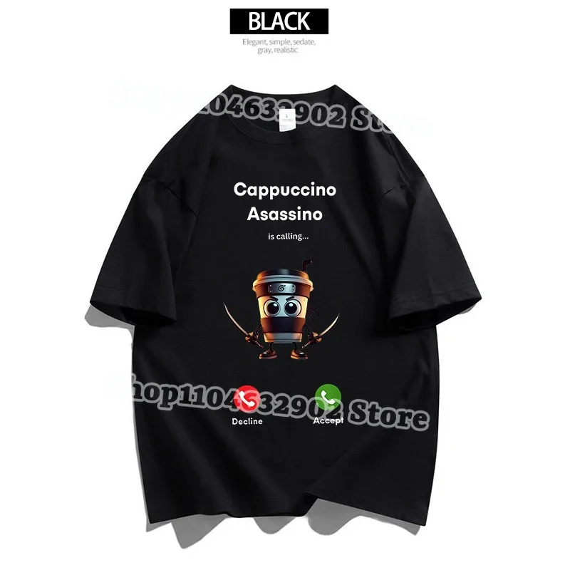Italian Brainrot Adult Creative Call Graphic T-Shirt Women Men Fashion Cotton T-shirts Summer Clothes Comfortable Tee Party Gift