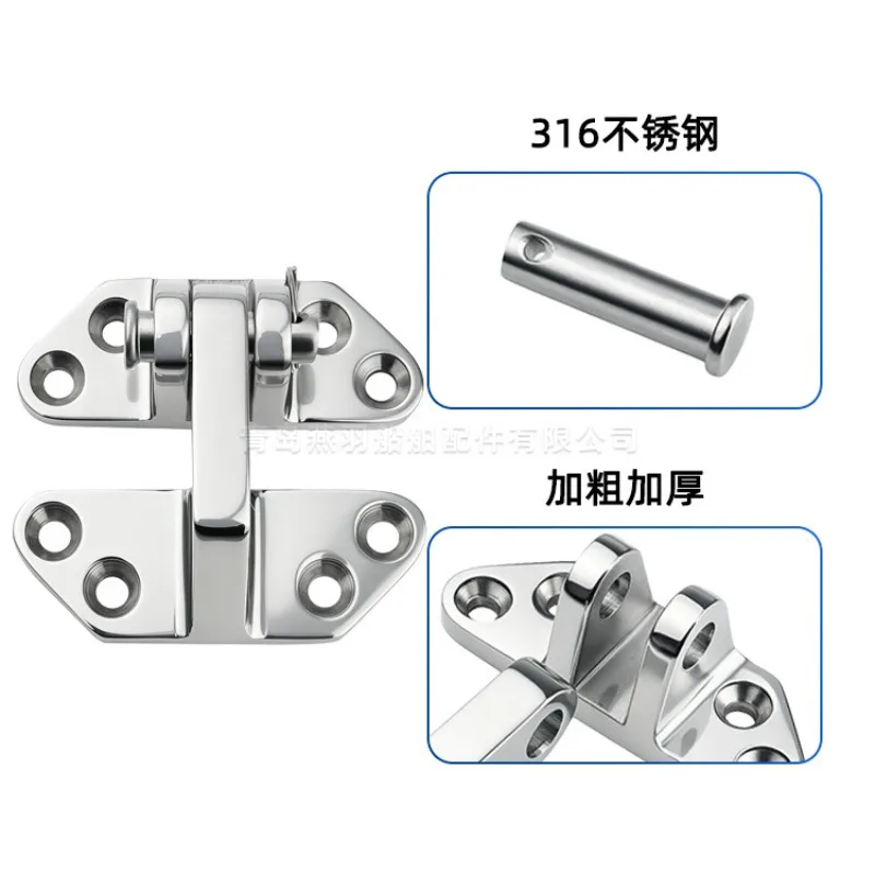 316 stainless steel heavy duty hinge 76 * 55 marine yacht RV hardware accessories, precision casting flip butterfly hinge