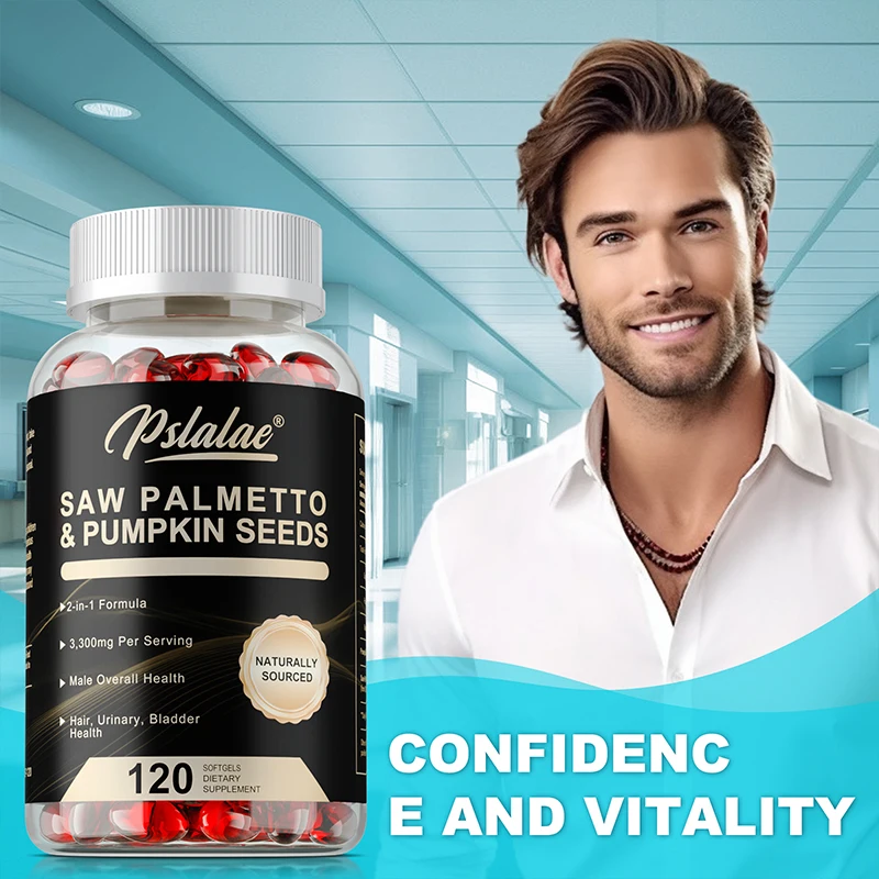 2-in-1 Pumpkin Seed Oil and Saw Palmetto - Reduce Frequent Urination, Supports Prostate Health and Urinary Tract Function