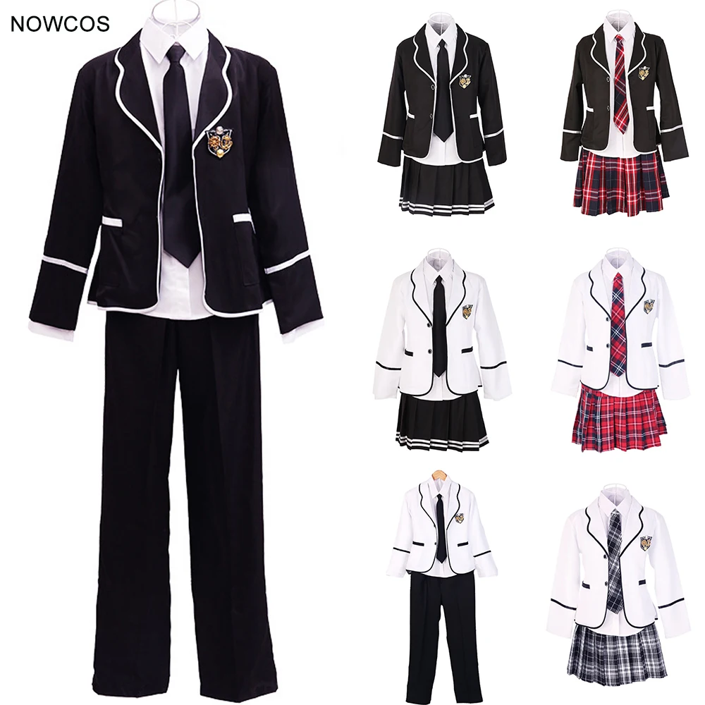 Conjunto de uniforme JK de Japón y Corea del Sur para estudiantes, uniforme escolar de coro de manga larga, ropa de escuela secundaria para niños y niñas