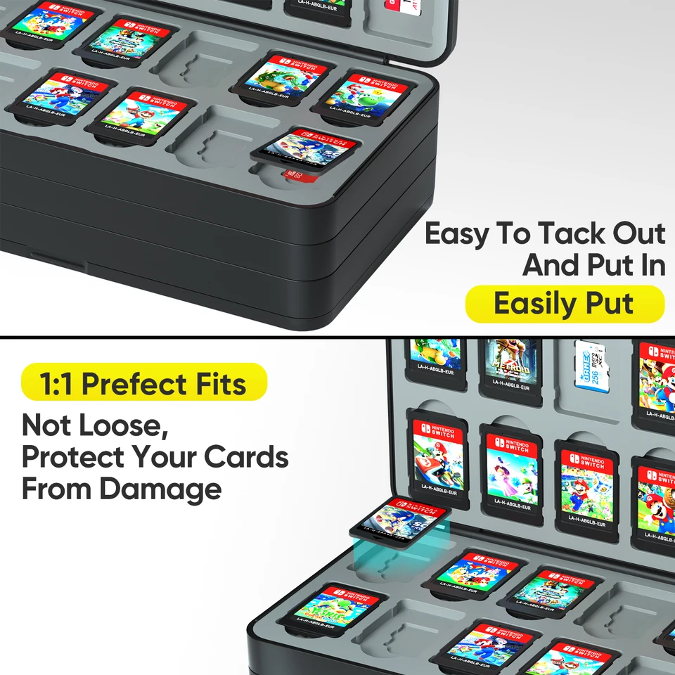 Switch Game Card Protective Case with 96/72/48 Game Card Slots