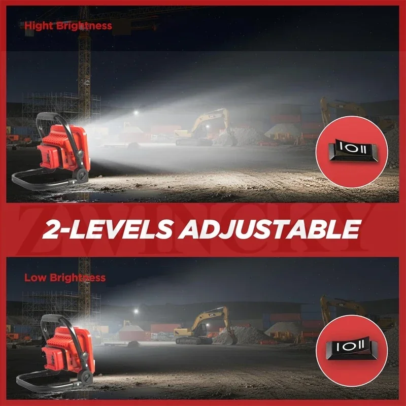 Luz de trabajo LED inalámbrica, foco para exteriores, trabajo, pesca, herramienta de emergencia portátil, luz para Makita/Dewalt/Milwaukee, batería de 18V