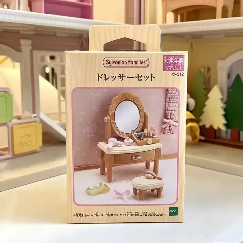 Sylvanian Families Anime Girl Figures Kindergarten Series Happy Primary School Rainbow Castle School Bus Tree Cabin Kids Toy