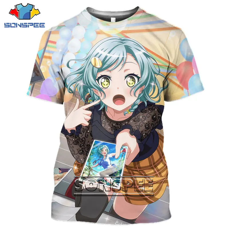 SONSPEE 3D Print Anime Sexy Loli Girl Love Live Tshirt Harajuku Homme Game Tshirt Men Women Cosplay Summer Fashion Short Sleeves