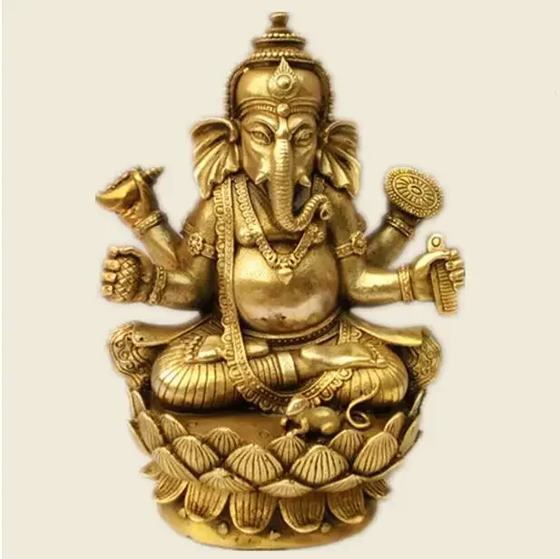 

Copper Satue Tibetan Buddhism, Tantra, Ganesha, Geneisha, elephant headed God, Statue, buddha figure, figurine, God of victory~