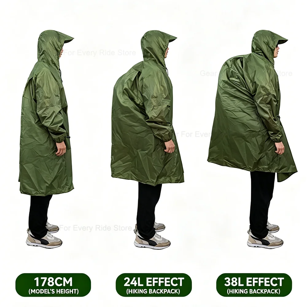 Ultralight Zipper Raincoat 210 - Camping Rain Poncho review and price