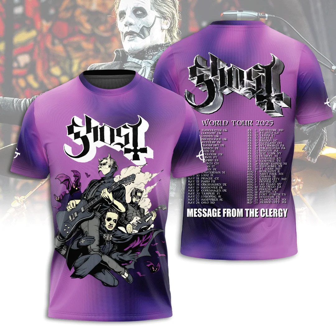 Ghost Band 3D Print T-Shirts Kids Casual Short Sleeve Tees Fashion Loose Tops Man Woman