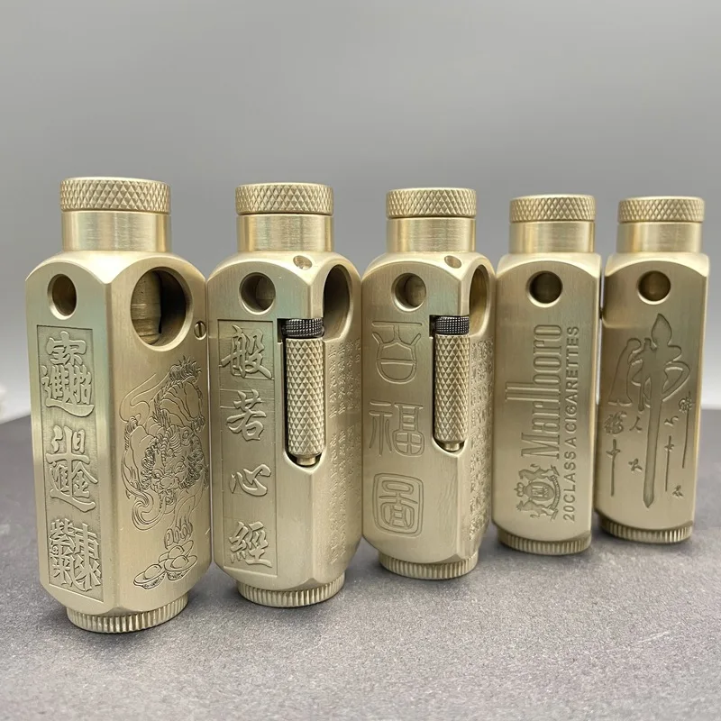 Elegant collectible handmade quality original copper fine carving high-end brass irregular classic lighter