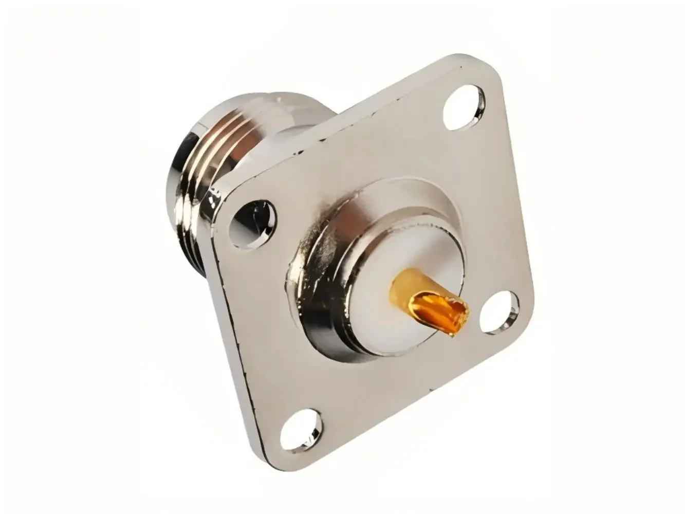 N-KF N type female jack RF base coaxial connector 4-hole panel mount Flange antenna socket