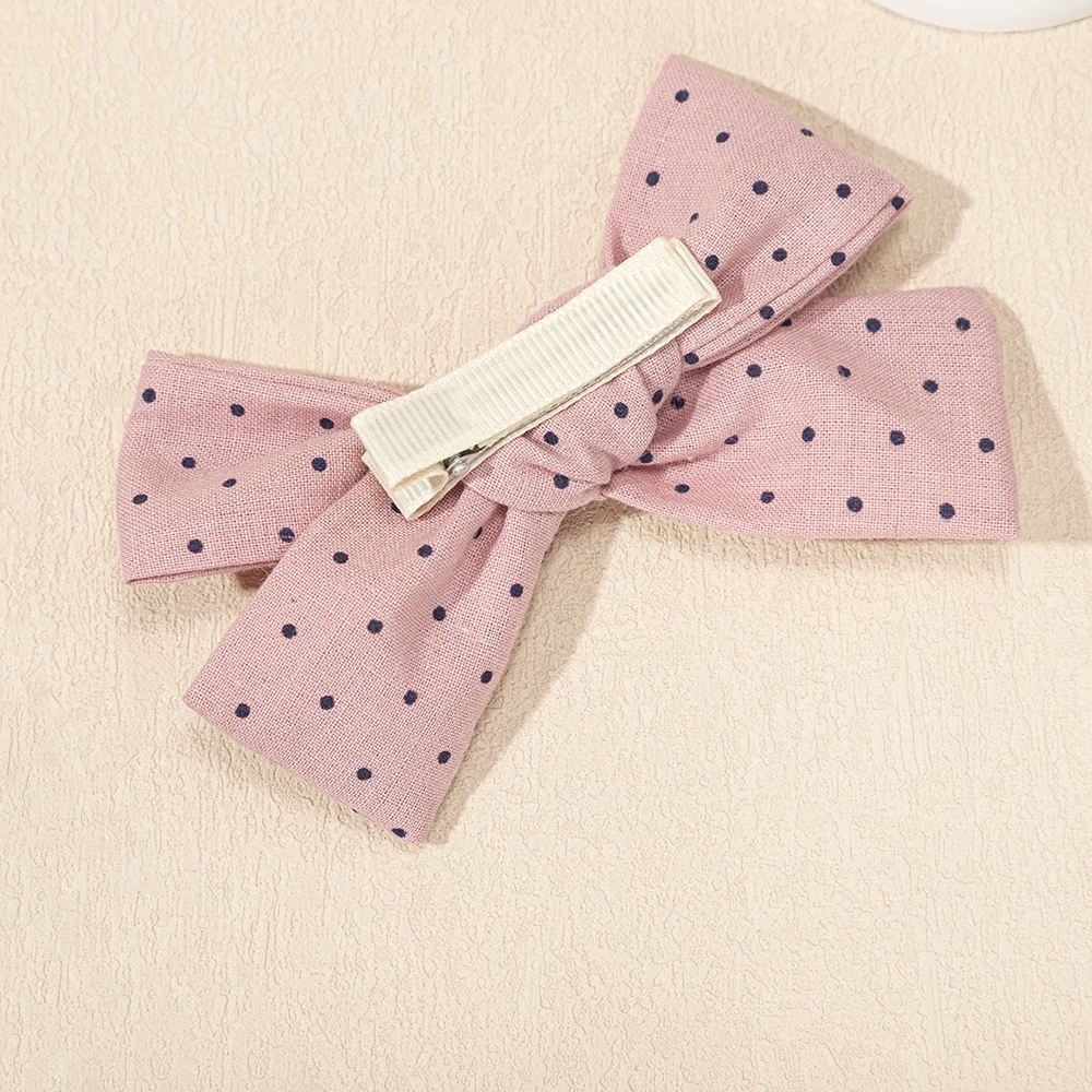 新しい韓国スタイルドットプリント弓ヘアクリップ女の赤ちゃんファッション甘いちょう結びヘアグリップバレッタヘアピン写真撮影アクセサリー