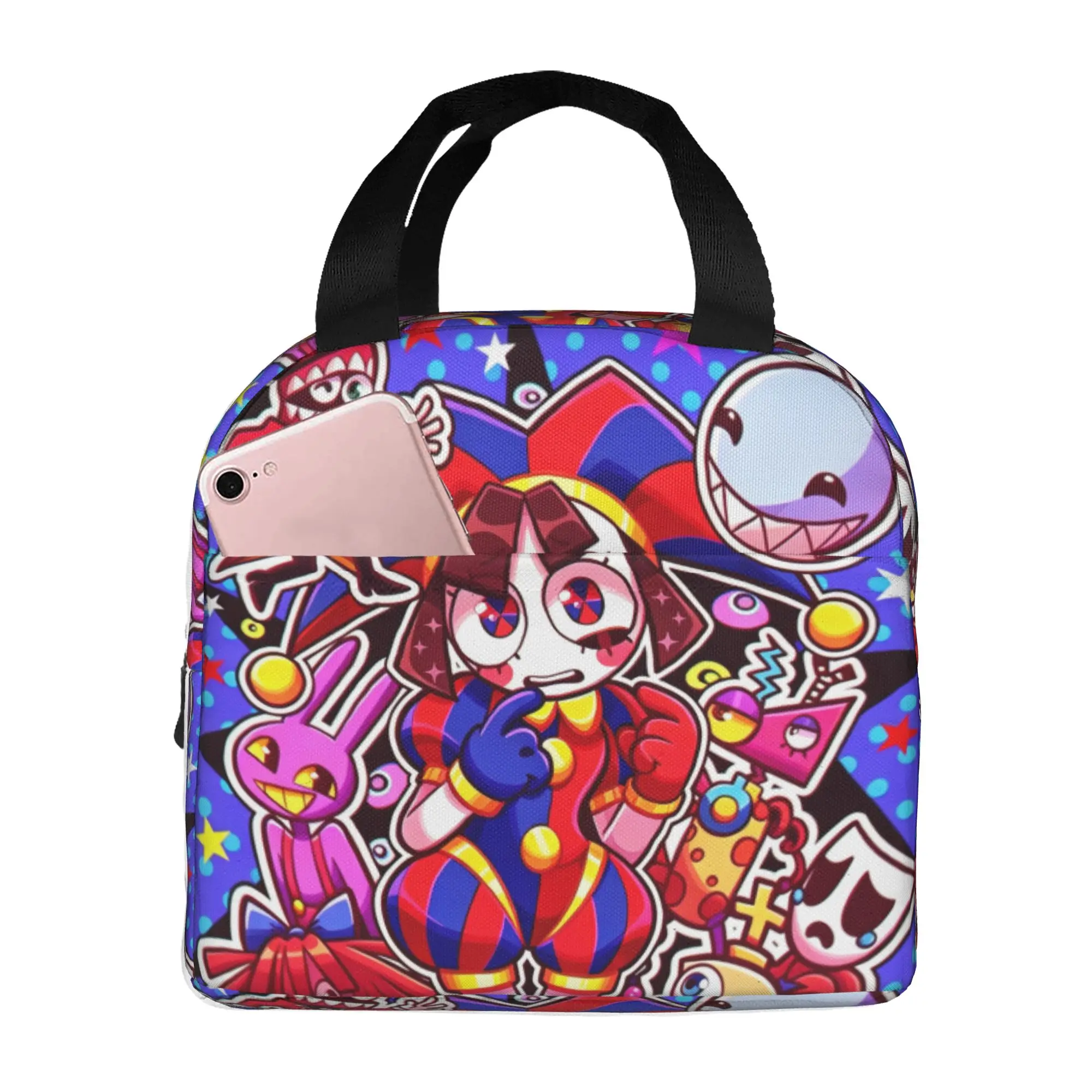 Jax D-Digitals Circus Insulated Lunch Bag for Work School Black Humor Anime Leakproof Cooler Thermal Bento Box Women Men