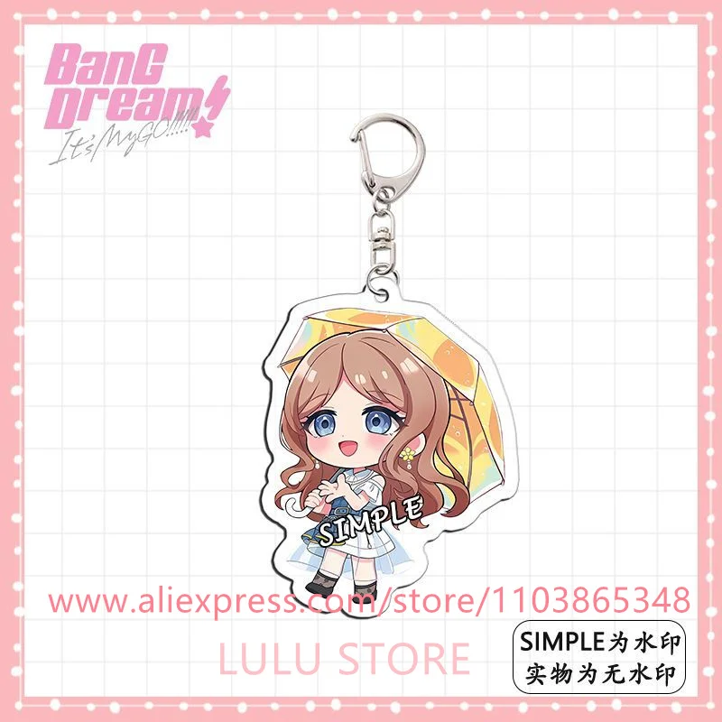 Anime BanG Dream Keychain Keychain Kasumi Ran Mitake Cute Figure Acrylic Key Ring Holder Game Gift School Bag Charm Pendant