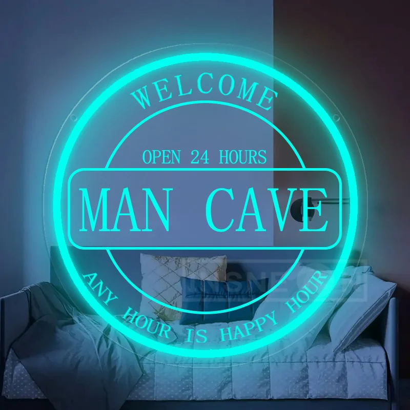 

Custom Art Neon Sign USB Powered Push Button Controlled Wall Mount Neon Man Cave Bar Sign for Home Party Kitchen Gathering Decor
