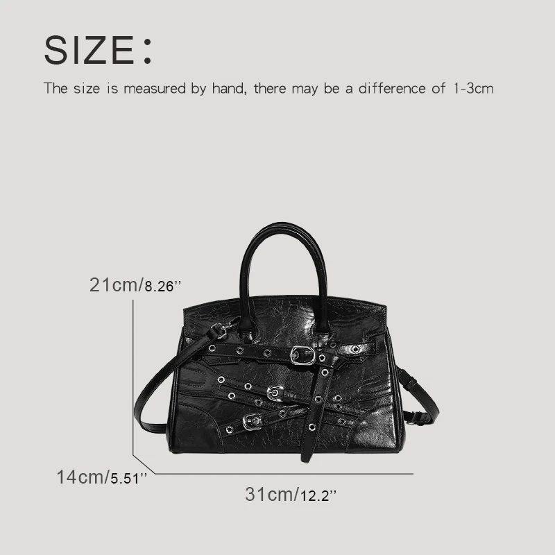 Classic Tote Bags For Women Luxury Designer Handbags Purses 2024 New In PU Vintage Oil Wax Leather Belt Cross Underarm Shoulder